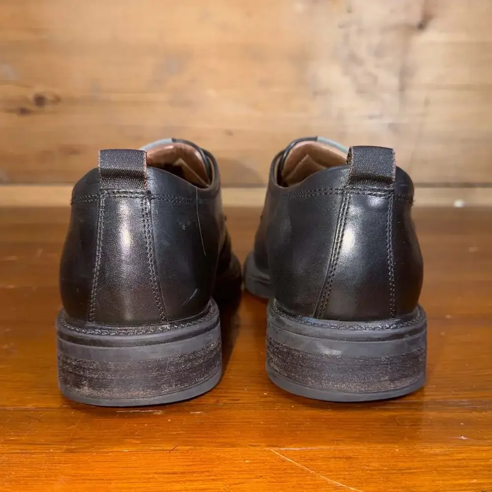 Montrex Shoes Vintage Black Leather Single Monk Strap Dress Shoes Size 41 / 7